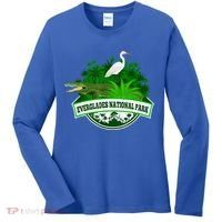 Bird And Florida Alligator Of Everglades National Park Women's Long Sleeve Shirt thumb 0
