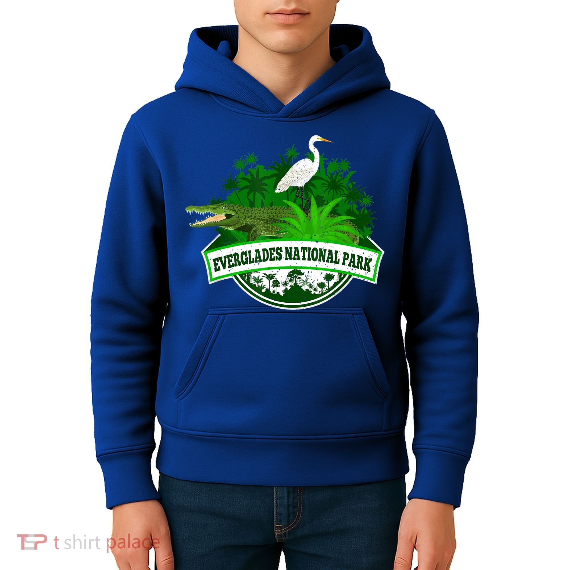 Bird And Florida Alligator Of Everglades National Park Kids Hoodie