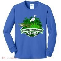 Bird And Florida Alligator Of Everglades National Park Kids Long Sleeve Shirt thumb 0