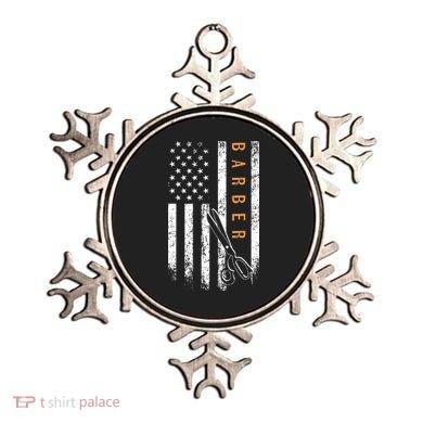 Barber American Flag Design Barbershop Ornament