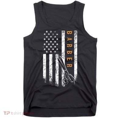 Barber American Flag Design Barbershop Tank Top
