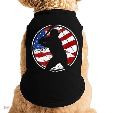 Baseball American Flag Vintage Baseball Doggie Tank
