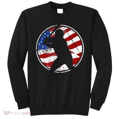 Baseball American Flag Vintage Baseball Sweatshirt