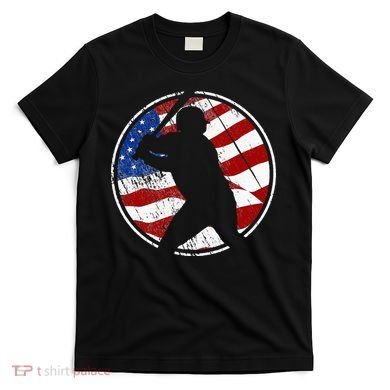 Baseball American Flag Vintage Baseball T-Shirt