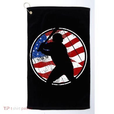 Baseball American Flag Vintage Baseball Golf Towel