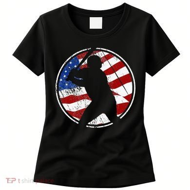 Baseball American Flag Vintage Baseball Women's T-Shirt