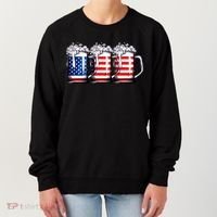 Beer American Flag 4th Of July Merica Drinking Usa Women's Sweatshirt thumb 0