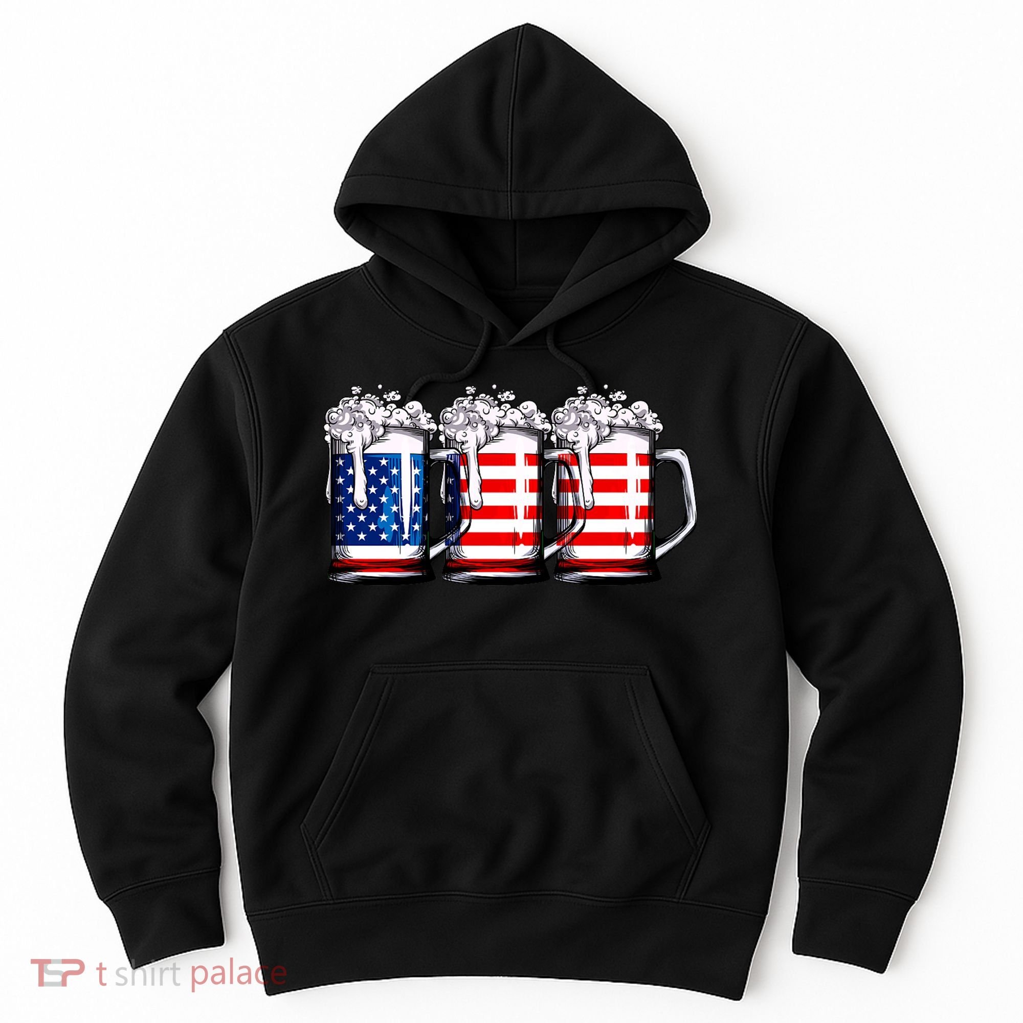 Beer American Flag 4th Of July Merica Drinking Usa Hoodie