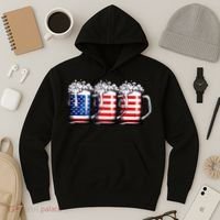 Beer American Flag 4th Of July Merica Drinking Usa Hoodie thumb 3