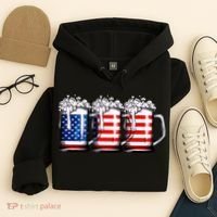 Beer American Flag 4th Of July Merica Drinking Usa Hoodie thumb 4