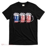 Beer American Flag 4th Of July Merica Drinking Usa T-Shirt thumb 0
