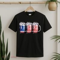 Beer American Flag 4th Of July Merica Drinking Usa T-Shirt thumb 2