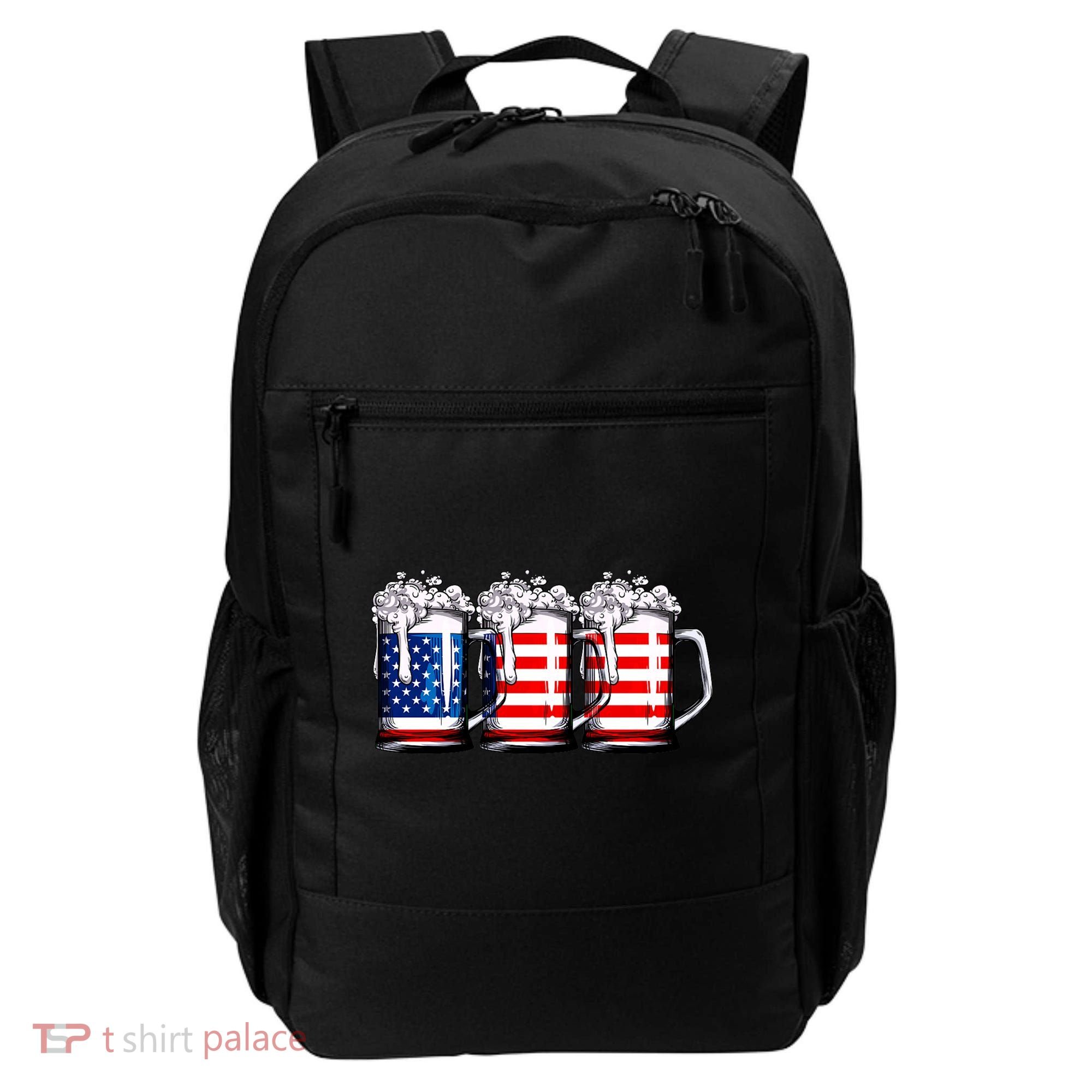 Beer American Flag 4th Of July Merica Drinking Usa Backpack