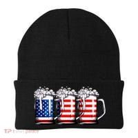 Beer American Flag 4th Of July Merica Drinking Usa Beanie thumb 0