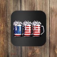Beer American Flag 4th Of July Merica Drinking Usa Coaster thumb 0
