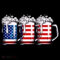 Beer American Flag 4th Of July Merica Drinking Usa Women's Hoodie thumb 2