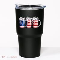 Beer American Flag 4th Of July Merica Drinking Usa Tumbler thumb 0