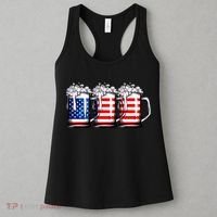 Beer American Flag 4th Of July Merica Drinking Usa Women's Tank Top thumb 3