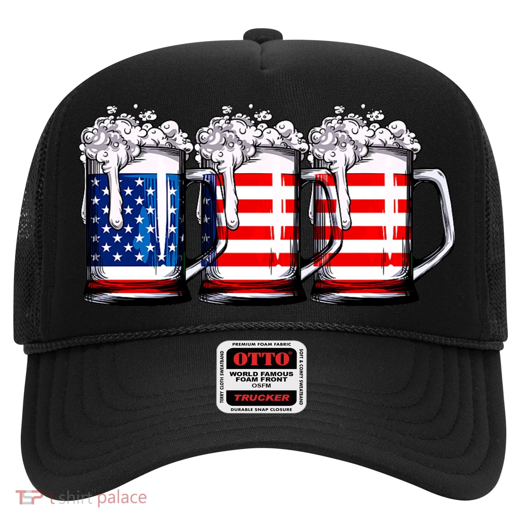 Beer American Flag 4th Of July Merica Drinking Usa Hat