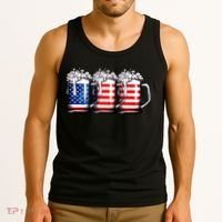 Beer American Flag 4th Of July Merica Drinking Usa Tank Top thumb 3