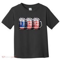 Beer American Flag 4th Of July Merica Drinking Usa Toddler T-Shirt thumb 0