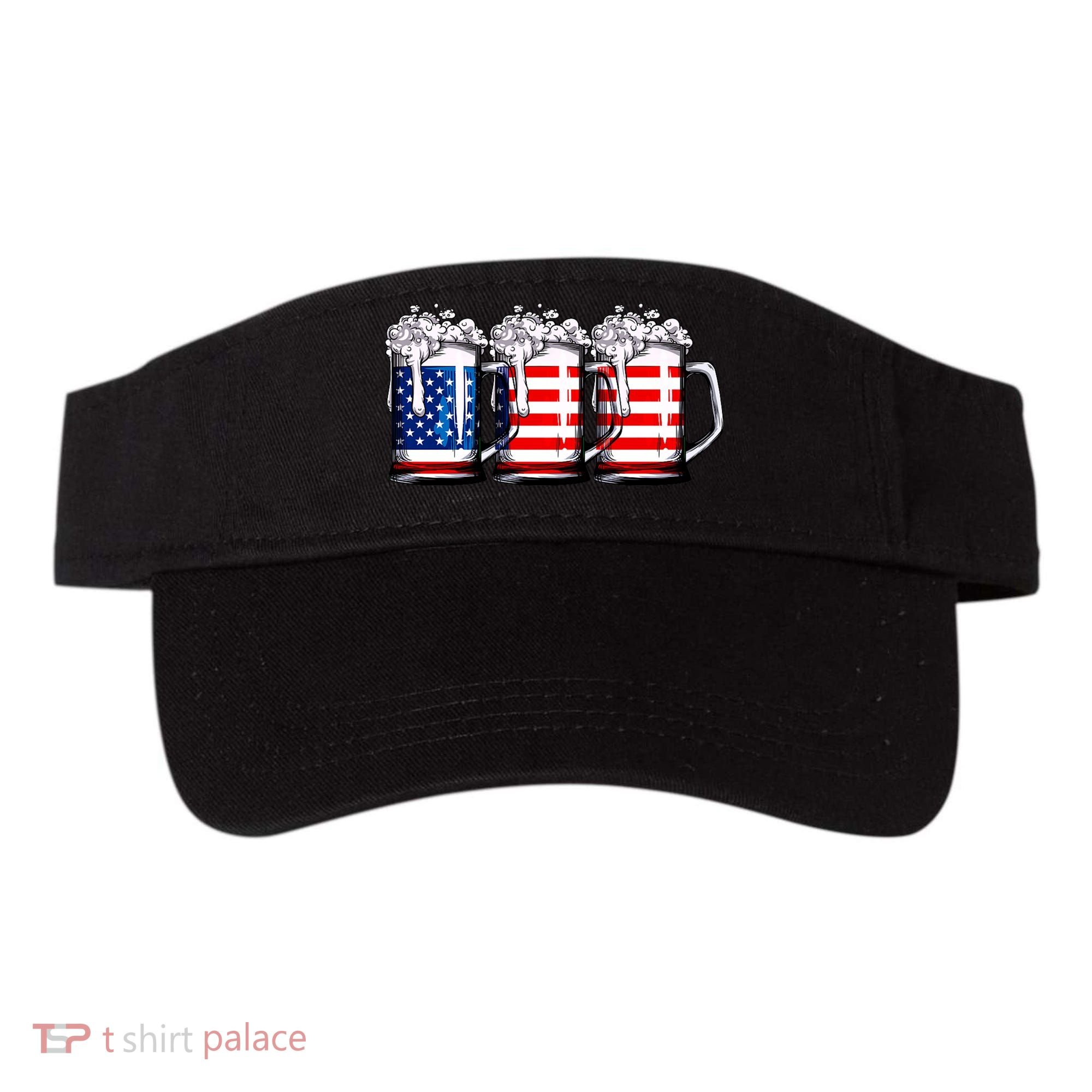 Beer American Flag 4th Of July Merica Drinking Usa Visor