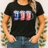 Beer American Flag 4th Of July Merica Drinking Usa Women's T-Shirt thumb 2