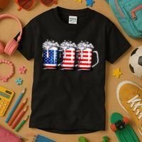 Beer American Flag 4th Of July Merica Drinking Usa Kids T-Shirt thumb 3