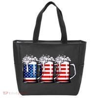 Beer American Flag 4th Of July Merica Drinking Usa Tote Bag thumb 0