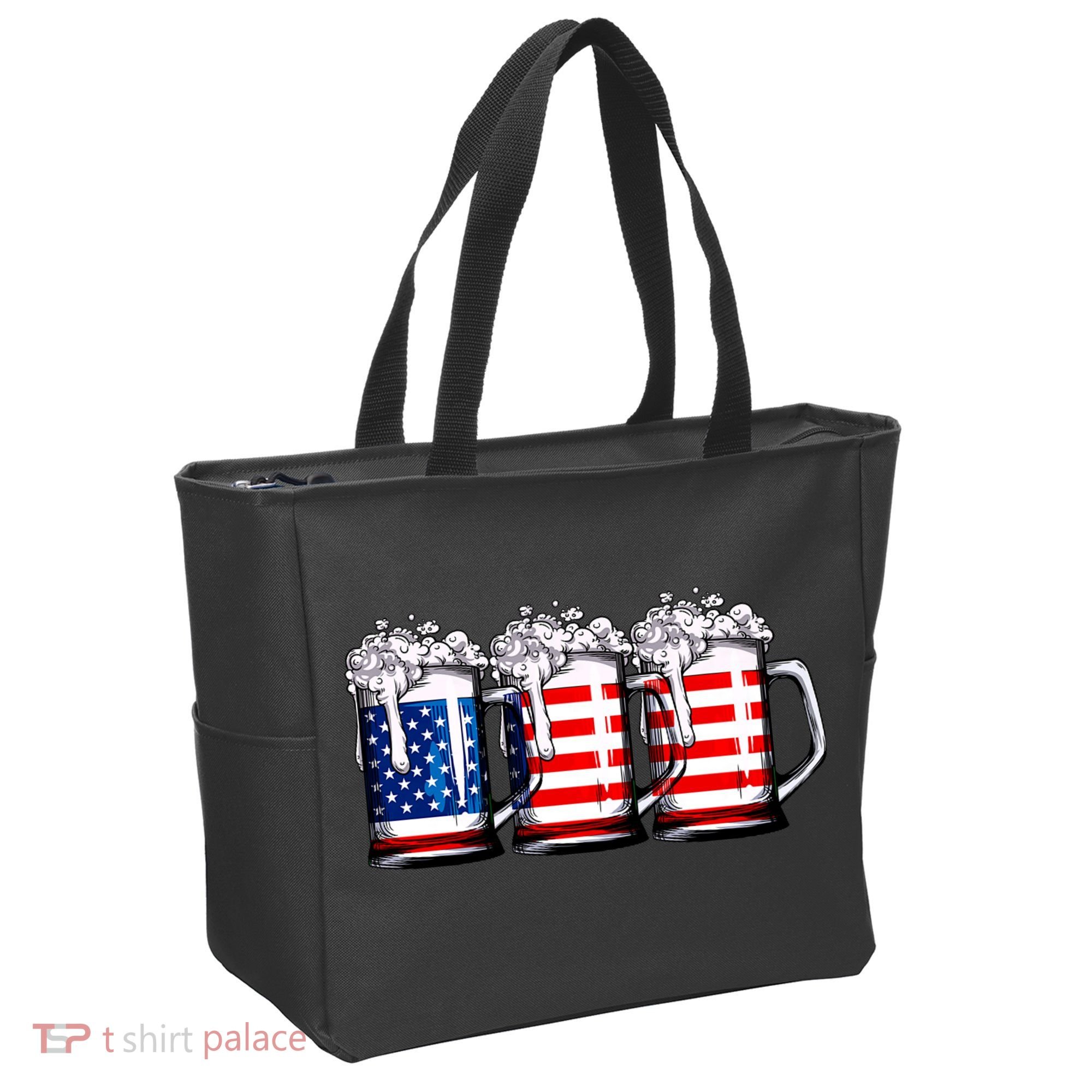 Beer American Flag 4th Of July Merica Drinking Usa Tote Bag