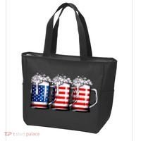Beer American Flag 4th Of July Merica Drinking Usa Tote Bag thumb 3