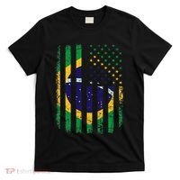 Brazilian American Flag Brazilian Roots Brazil America T-Shirt thumb 0