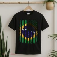 Brazilian American Flag Brazilian Roots Brazil America T-Shirt thumb 2