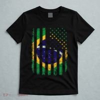 Brazilian American Flag Brazilian Roots Brazil America T-Shirt thumb 5
