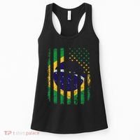 Brazilian American Flag Brazilian Roots Brazil America Women's Tank Top thumb 0