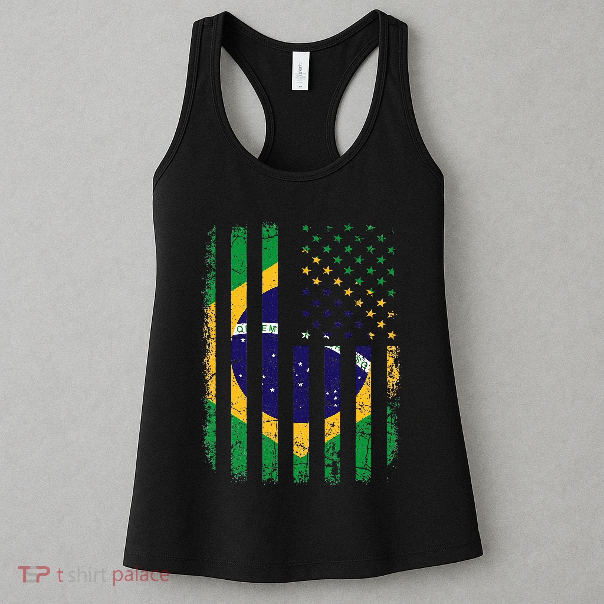 Brazilian American Flag Brazilian Roots Brazil America Women's Tank Top