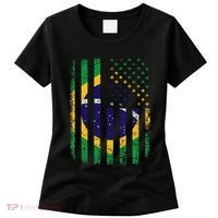Brazilian American Flag Brazilian Roots Brazil America Women's T-Shirt thumb 0