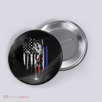 Baseball American Flag Pitcher Usa Pitching 4th Of July Gift Button