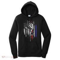 Baseball American Flag Pitcher Usa Pitching 4th Of July Gift Women's Hoodie thumb 0