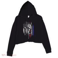 Baseball American Flag Pitcher Usa Pitching 4th Of July Gift Crop Fleece Hoodie thumb 0