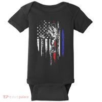 Baseball American Flag Pitcher Usa Pitching 4th Of July Gift Baby Bodysuit thumb 0