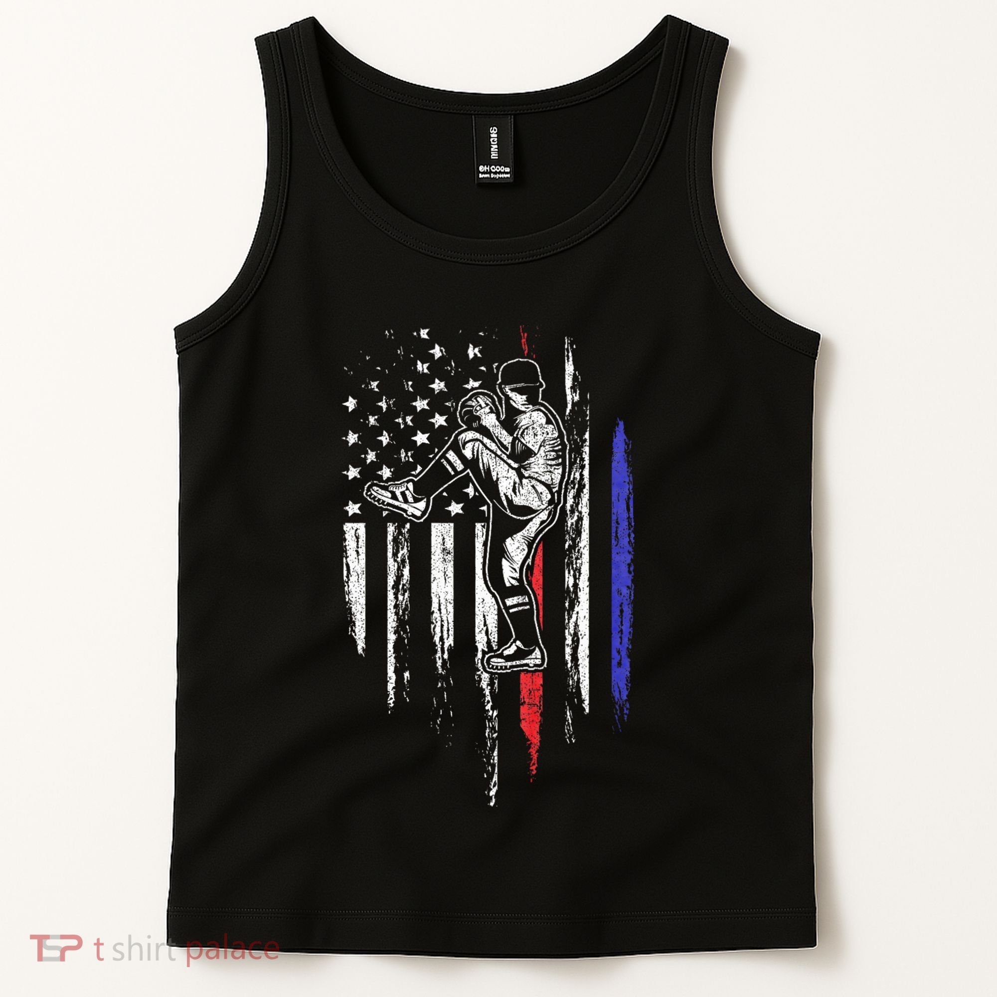 Baseball American Flag Pitcher Usa Pitching 4th Of July Gift Tank Top