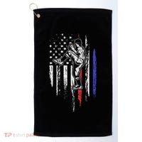 Baseball American Flag Pitcher Usa Pitching 4th Of July Gift Golf Towel thumb 0