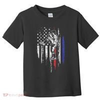 Baseball American Flag Pitcher Usa Pitching 4th Of July Gift Toddler T-Shirt thumb 0