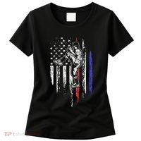 Baseball American Flag Pitcher Usa Pitching 4th Of July Gift Women's T-Shirt thumb 0