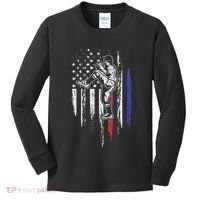 Baseball American Flag Pitcher Usa Pitching 4th Of July Gift Kids Long Sleeve Shirt thumb 0
