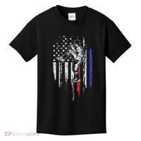 Baseball American Flag Pitcher Usa Pitching 4th Of July Gift Kids T-Shirt thumb 0