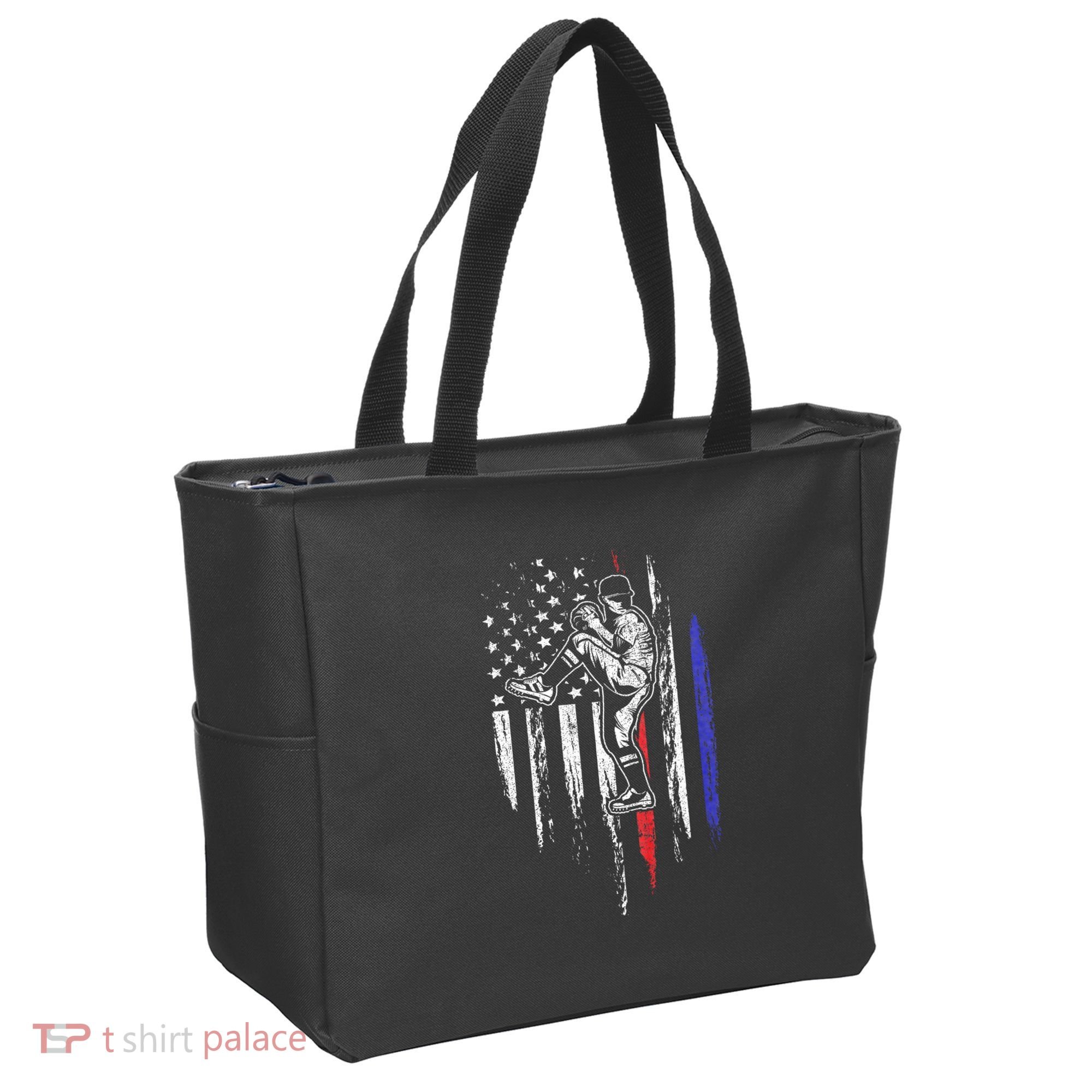 Baseball American Flag Pitcher Usa Pitching 4th Of July Gift Tote Bag