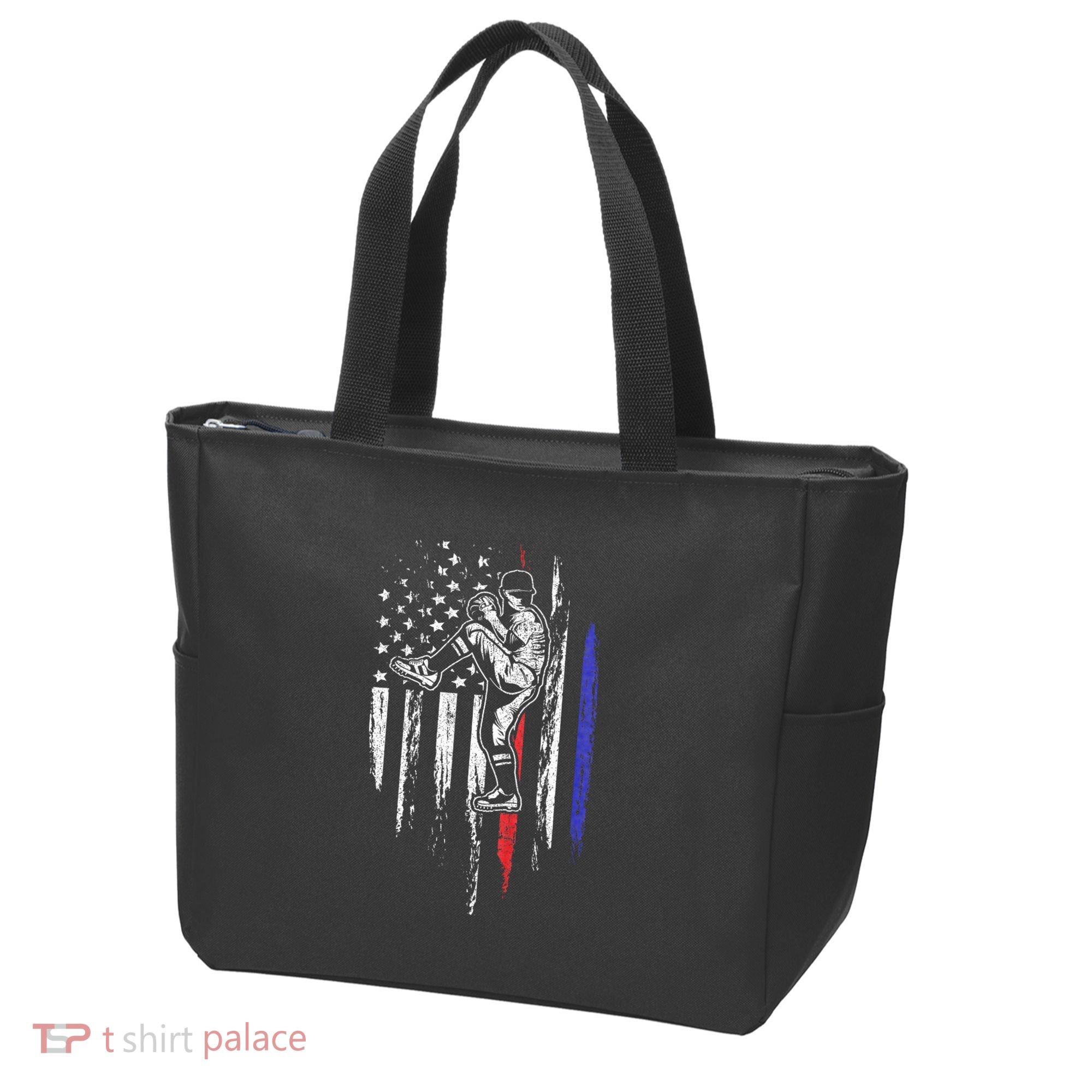 Baseball American Flag Pitcher Usa Pitching 4th Of July Gift Tote Bag