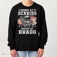 Born At Ft Benning Raised Fort Bragg Airborne Veterans Day Women's Sweatshirt thumb 0
